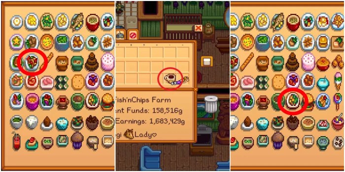 Stardew gamespedition masakan resep daftar jonooit