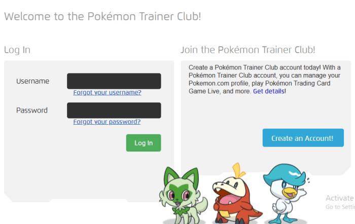 Pokémon trainer club down