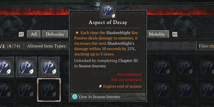 Aspect of decay diablo 4