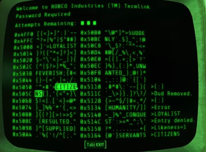 Fallout hacking terminals terminal