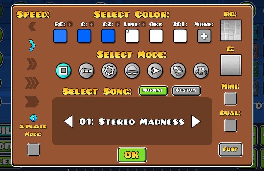 Dash geometry editor level menu comments wiki mode geometrydash