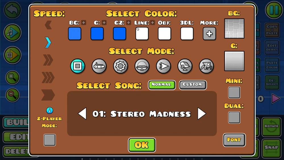 Dash geometry editor level menu comments wiki mode geometrydash