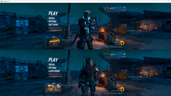 Borderlands 2 split screen