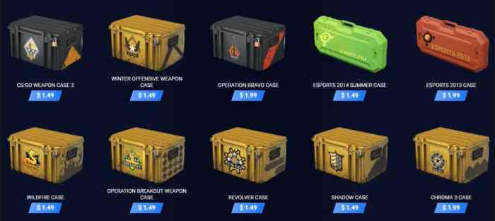 Csgo cases cs case go opening operation counter strike into valve types game divided four them