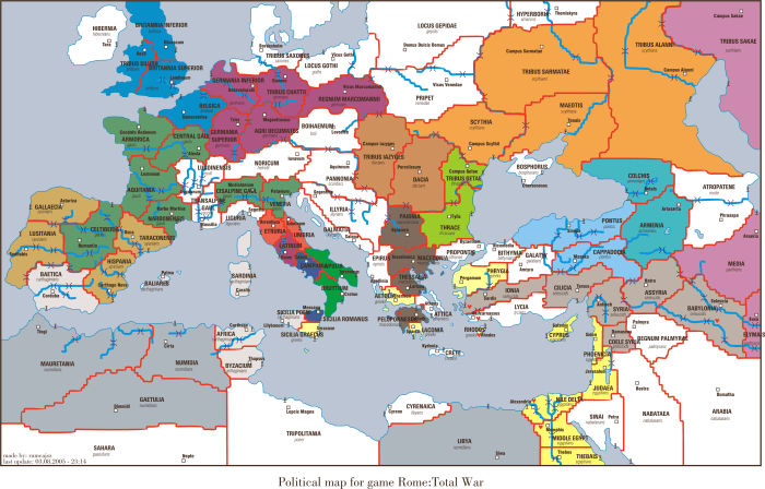 Rome total war map cities