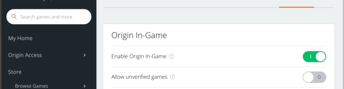 Origin overlay disable settings application game click pane locate hover onto corner same left top