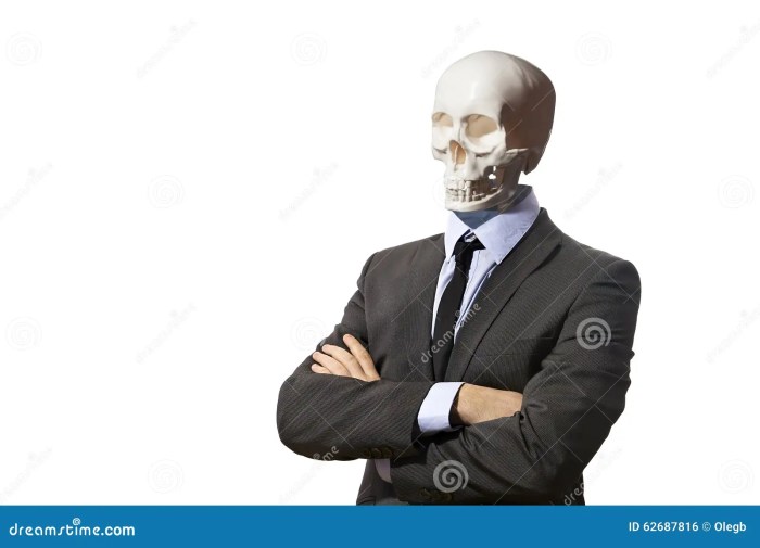 Skeleton wearing a suit