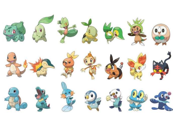 All gen starters pokemon