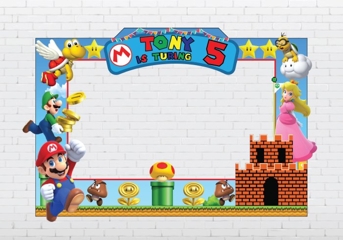 Mario super bros frame birthday party props booth geburtstagsparty kart sonic etsy board choose brothers gemerkt von