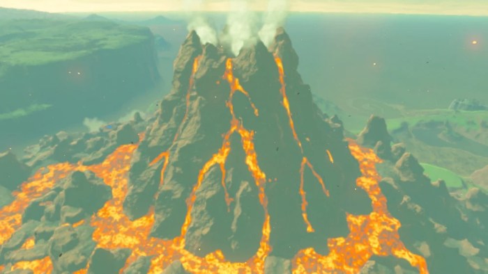 Breath wild volcano climbing gameplay