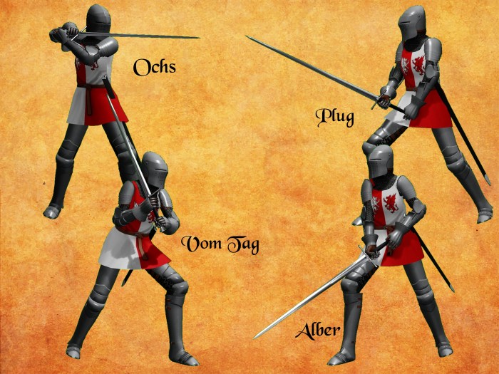 Sword and shield stances