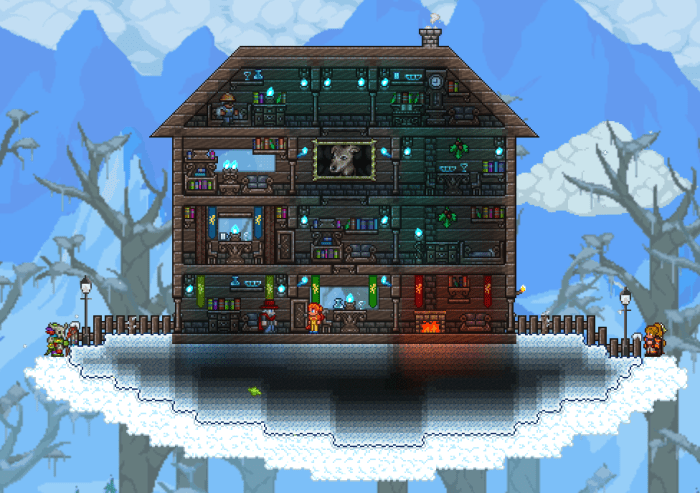 Snow roof terraria house biome imgur covered tips games