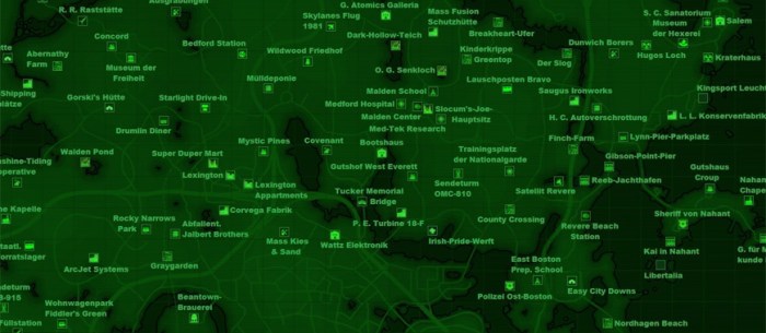 All locations on fallout 4