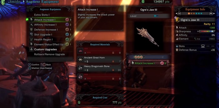 How to augment weapons mhw