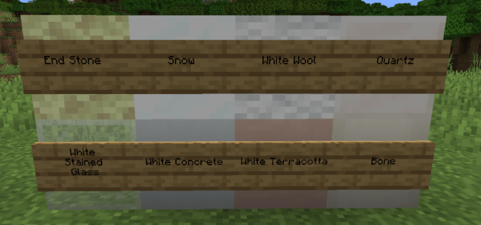 White blocks in minecraft