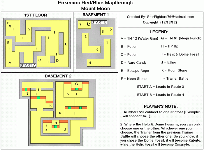 Pokemon blue mt moon map