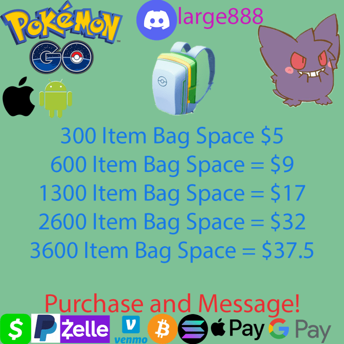 Pokemon go item bag full