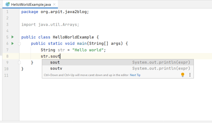 How to skip a line in java