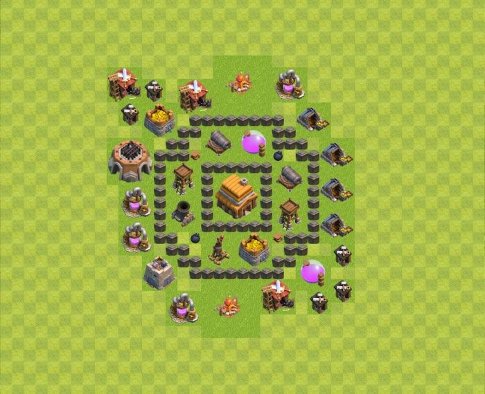 Clash of clans town hall 4