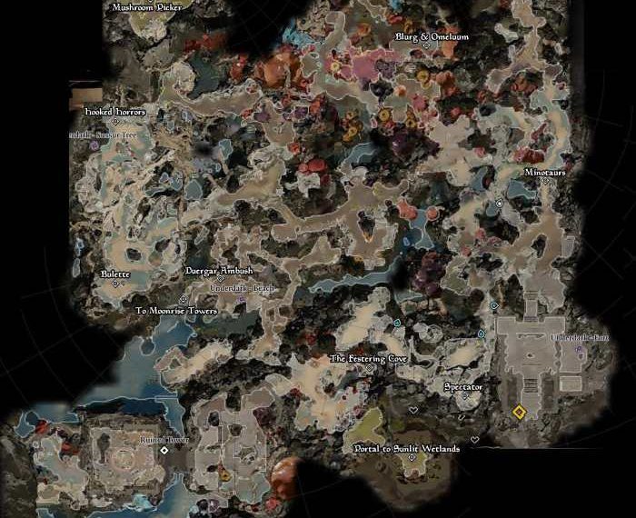 Underdark map wilderness ddo maps area dnd dragons dungeons ddmsrealm walkthrough rpg guide enlarge click