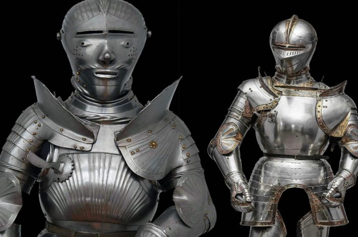 Armor italian infantry plate armour skirt museum metropolitan lames century brass cheek gorget upper medieval pieces comp knight leather steel