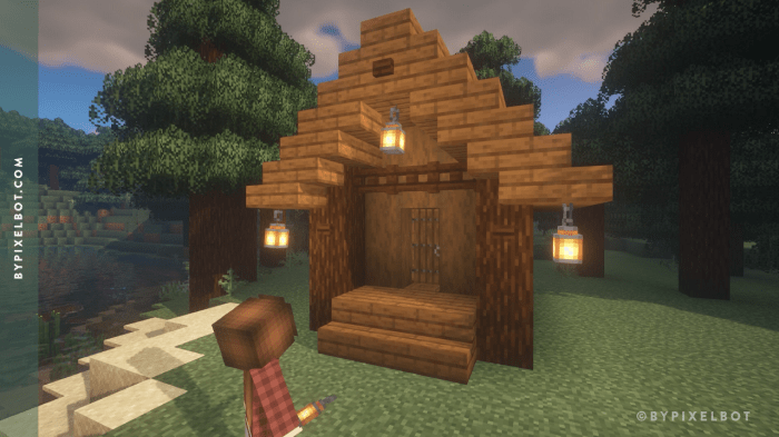 Minecraft wood house easy