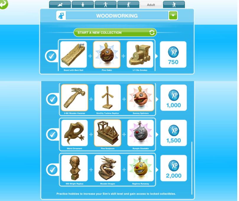Hobbies for sims freeplay